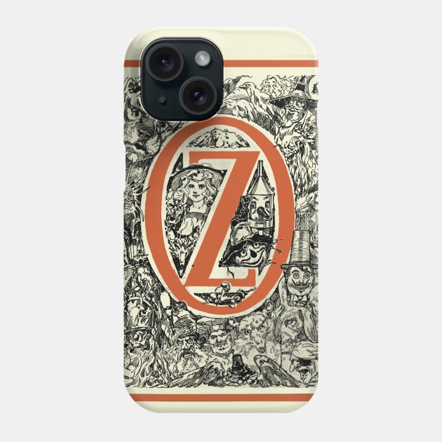 Vintage Wizard of Oz Drawing - With all the characters ! Wonderful Phone Case by offsetvinylfilm