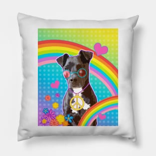 hippie dog Pillow