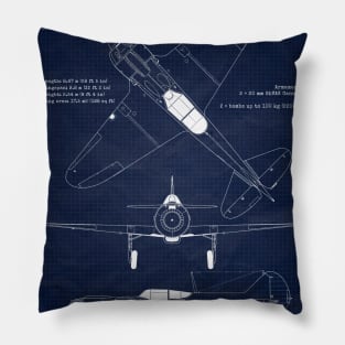 URSS Lavochkin La5 Blueprint Pillow