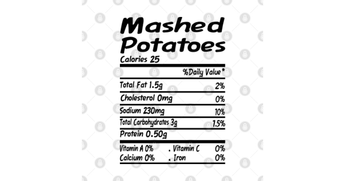 Mashed potato nutrition Mashed Potatoes Nutrition Facts Thanksg