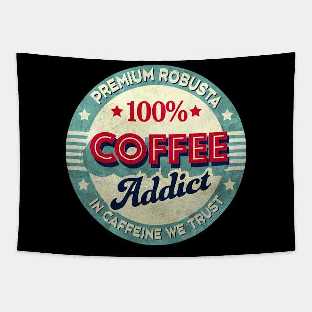 Caffeine Tapestry by Black Tee Inc