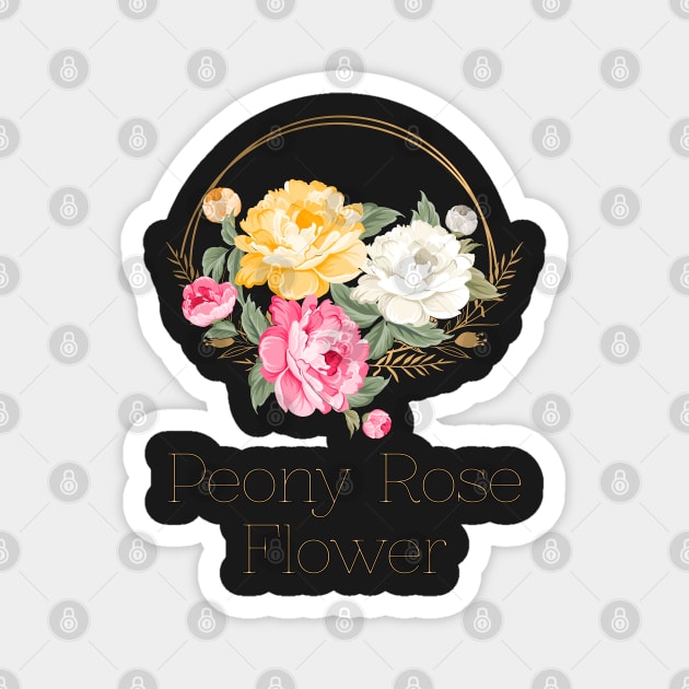 Spring flowers -Peonies-Garten flowers -Peony-Spring Peony Rose-Peony Rose Flower- Vintage Pink Peonies Magnet by KrasiStaleva