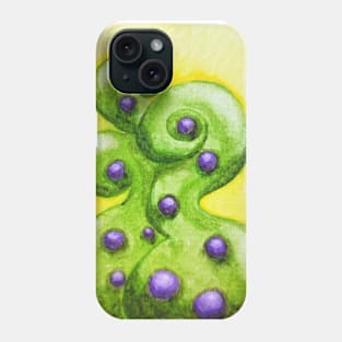 Green plant with violet flowers Phone Case