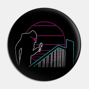 Nosferatu in the 80s - Vampire Retrowave Pin