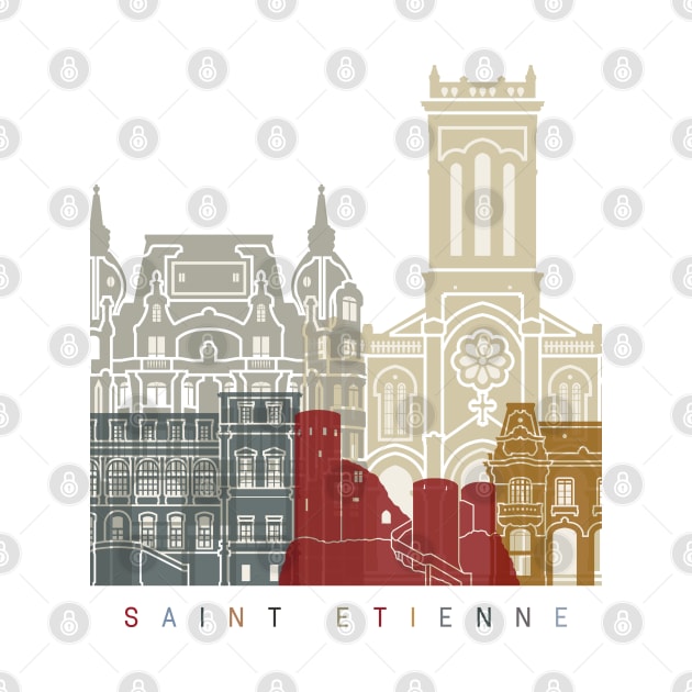 Saint Etienne skyline poster by PaulrommerArt