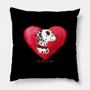 Dalmatian My Heart Dog Pillow