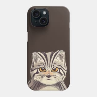 Cute Pallas Cat with Adorable Kitten Face in Vintage Manul Phone Case