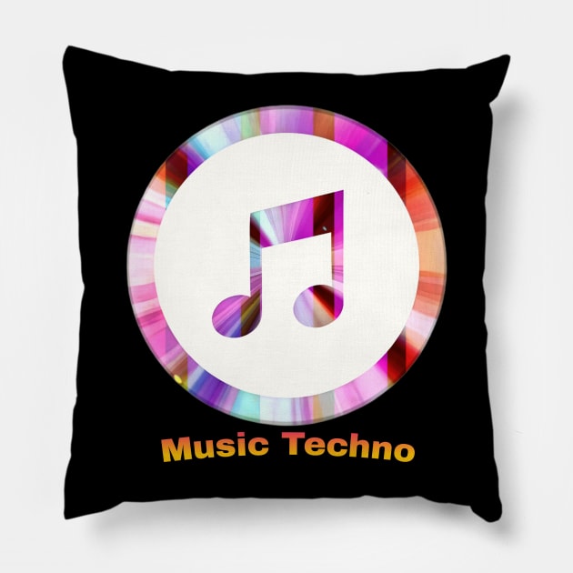 Logo Music techno Pillow by Alijousaan