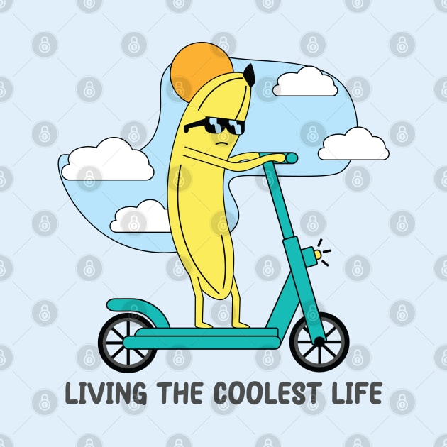 funny Banana Riding a Scooter : Living the banana life by Mr. Bdj