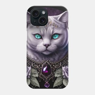 Dark Elegant White British Shorthair Phone Case