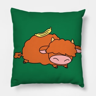 Banana Highland Cow Pillow