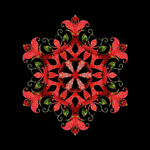 Strawberry Mandala Geometry Fractal Sacred Yoga Art Mantra Good Vibe by twizzler3b