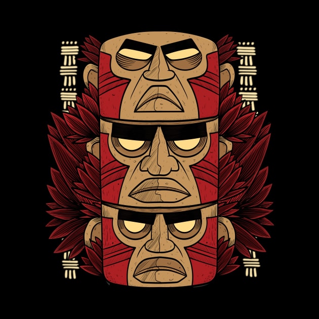 Tiki mask by Eliillustrations