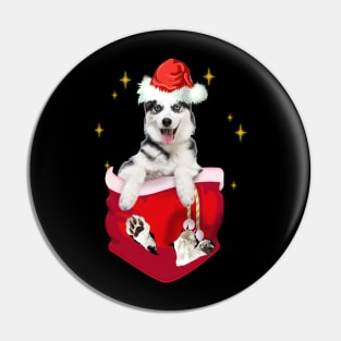 Husky In Pocket Christmas Gift Pin