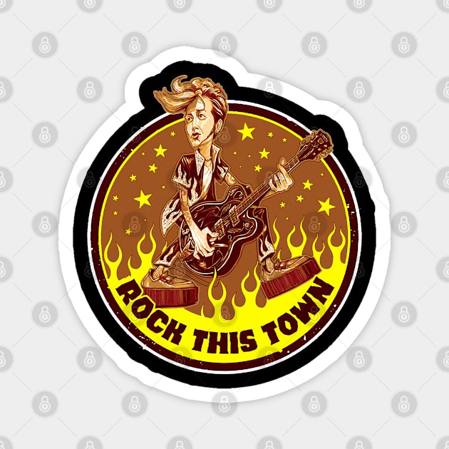 Rock This Town (Colour) Magnet by CosmicAngerDesign