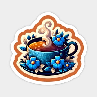 Tea Cup With Flowers Magnet