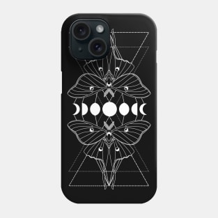 Moon Phase Reflected Luna Moth Phone Case