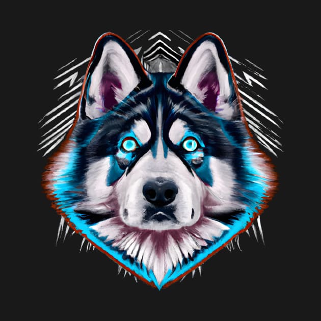 Alaskan Malamute Tribal Design by Furrban