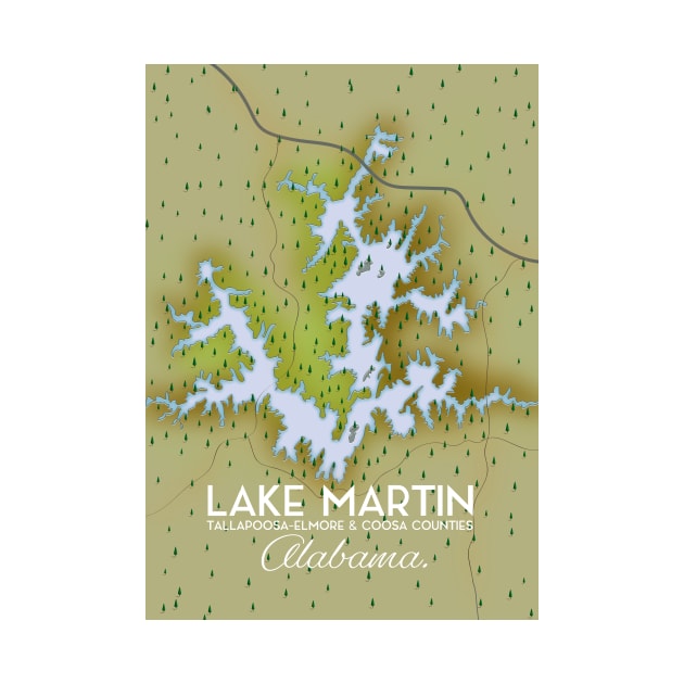 Lake Martin travel poster by nickemporium1