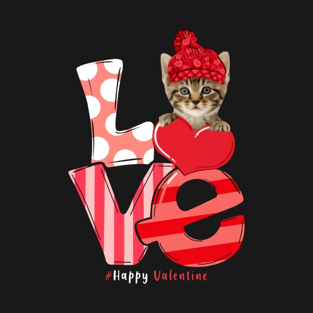 Love Valentine Cat Happy Valentine's Day Cat Lovers by PlumleelaurineArt