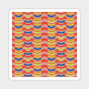 Retro 1960s Style Sixties Vintage Chevron Pattern Design Pink Magnet