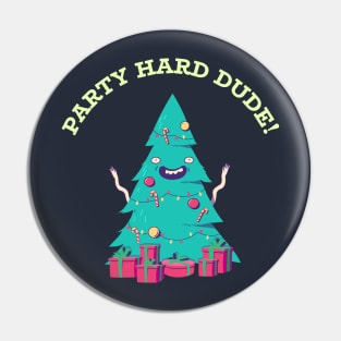 Party Hard Dude Christmas Tree Pin