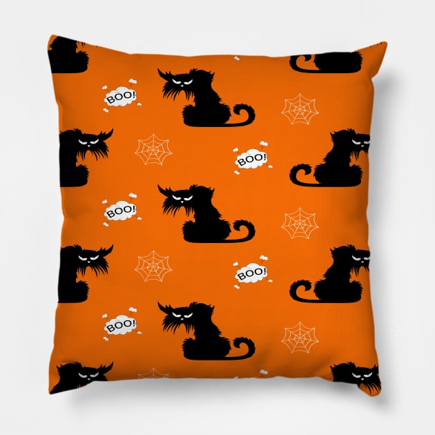 Halloween Cat Pillow by DragonTees