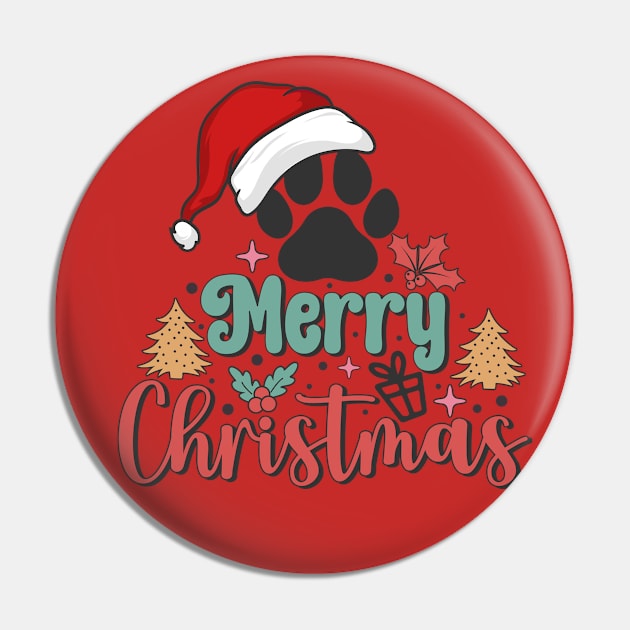 Cute Dog Paw Merry Christmas 2023 Pin by JDVNart