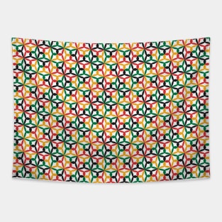 Geometric Flower Petal Pattern (Rasta Colours) Tapestry