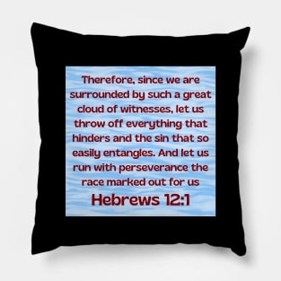 Bible Verse Hebrews 12:1 Pillow