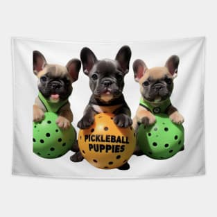 French Bulldog Puppies Pickleball Design Tapestry