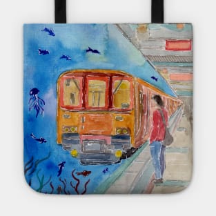 Underwater Trainstation Tote