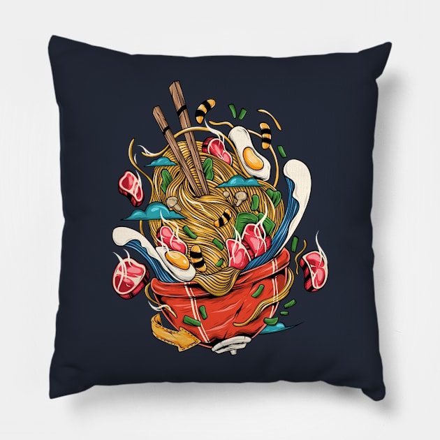 Noodle With Shoes Pillow by farizalbar