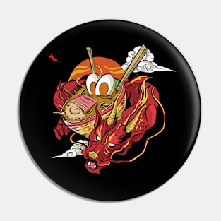 Japanese Dragon With Ramen Bowl Pin