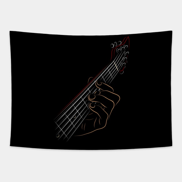 C Major Guitar Chord Shape Tapestry by dokgo