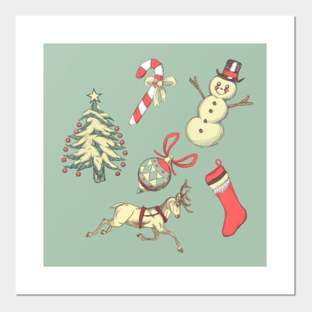 Vintage Style Christmas Christmas Posters And Art Prints
