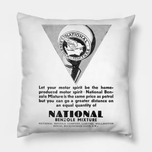 National Benzole Mixture - Motor Spirit - 1931 Vintage Advert Pillow