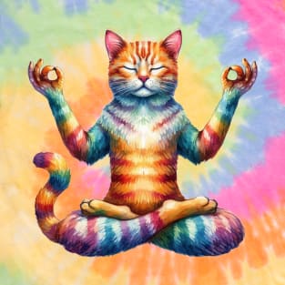 Rainbow Yogi Cat T-Shirt