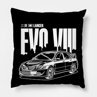 Lancer Evolution VIII - White Print Pillow