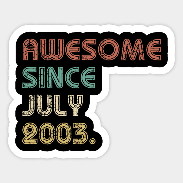 16th Birthday Shirt For Boys Girls Birthday Gift Ideas For 16 Years Old Awesome Since 2003 Shirt Sweet 16 Party Sticker Teepublic