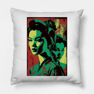 Vintage woman in pop-art style Pillow