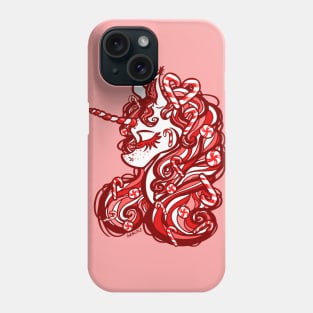 Candy Cane Unicorn Phone Case