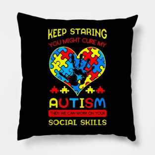 Autism Social Skills Autistic Puzzle Piece Stop Hand Pillow