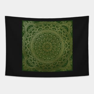 Mandala Royal - Green and Gold Tapestry