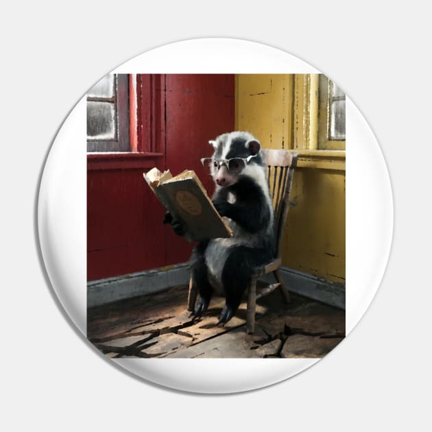 AI generated skunk reading book Pin by Catbrat