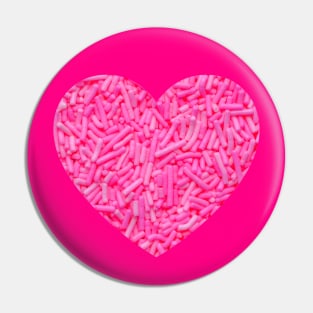 Pink Sprinkles Candy Photo Heart Pin
