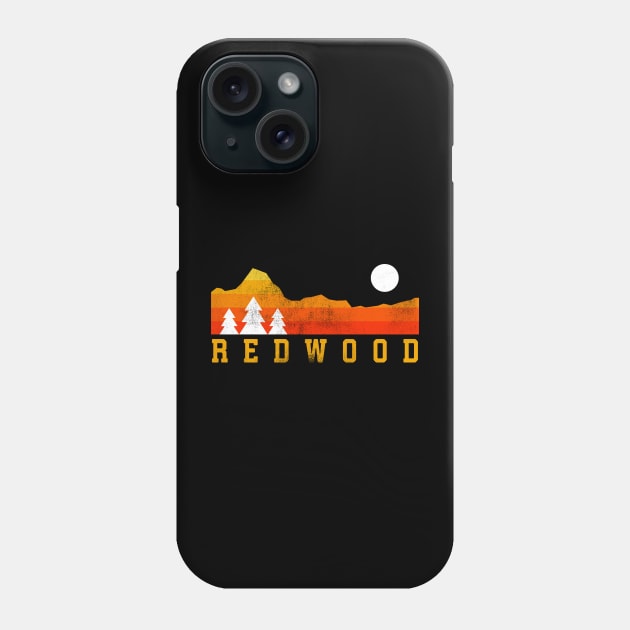 redwood national park retro vintage mountains Phone Case by hardy 