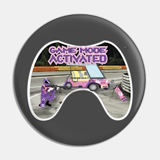Game Mode Activated Pink Race Track White Trim Pin