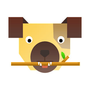 Simplistic Dog Design With Stick In Mouth T-Shirt