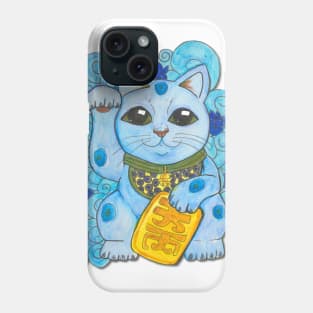 Blue Lucky Cat Phone Case